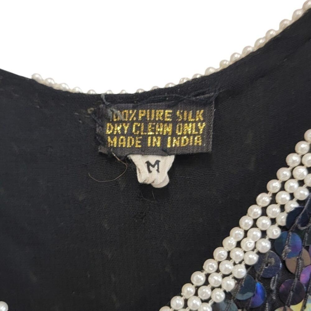 Gorgeous Sequin Sheath Dress | Modest Glam Vintage Silk - Picture 7 of 12